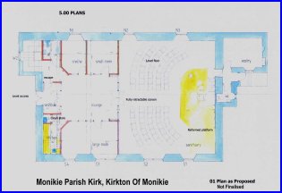 Click this image for a larger copy of the provisional plans of the proposed alterations to Monikie Kirk. (May NOT be up to date)